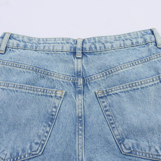 Damen weite Jeans mit floralen Spitzenapplikationen R&B