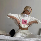 Damen T-Shirt mit künstlerischem Totenkopf-Motiv und lässigem Schnitt R&B