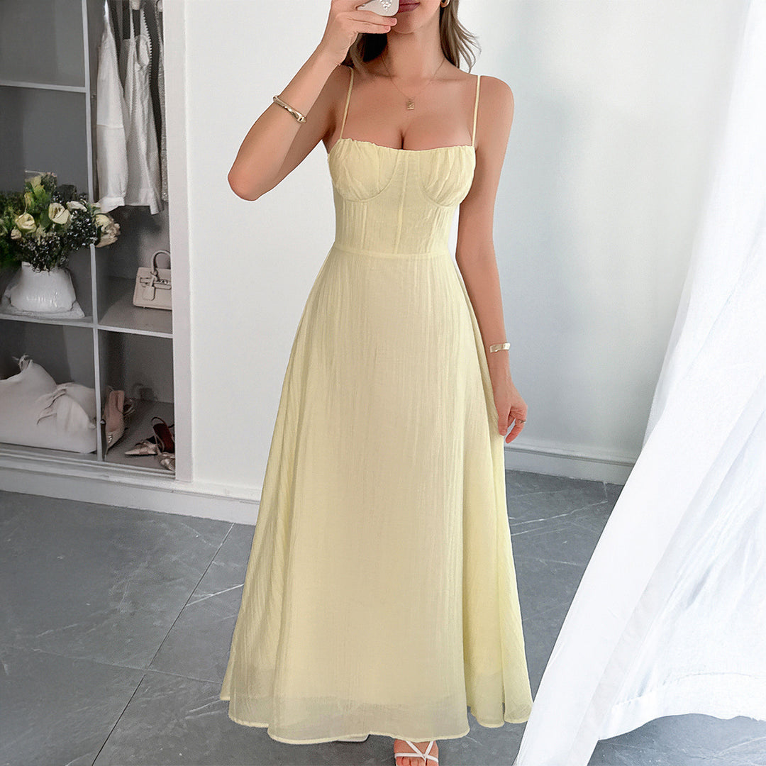 Damen Sommerliches Maxikleid mit verstellbaren Trägern und taillierter Passform R&B