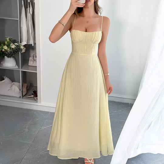 Damen Sommerliches Maxikleid mit verstellbaren Trägern und taillierter Passform R&B