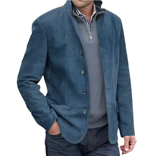Herren Suede-Jacke mit Knopfleiste