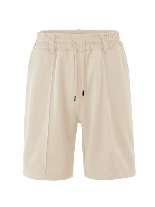 Herren nan knielange Sportshorts mit Netzstruktur, elastischem Tunnelzug und Gürtelschlaufen R&B