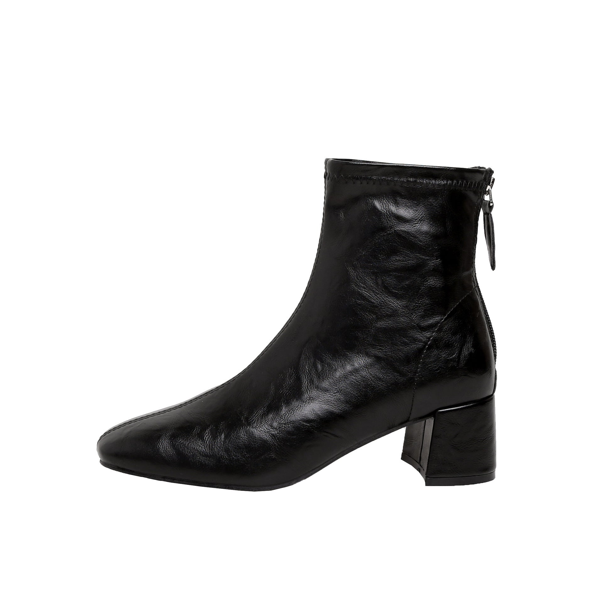 Damen Ankle Boots aus hochwertigem Leder mit modernem Design und bequemen Blockabsatz