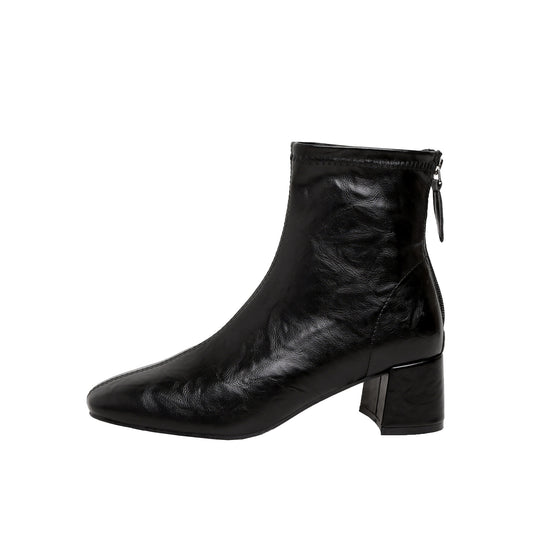 Damen Ankle Boots aus hochwertigem Leder mit modernem Design und bequemen Blockabsatz R&B