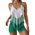 Damen Tankini-Set mit voluminösem Rüschendesign und figurbetontem Schnitt