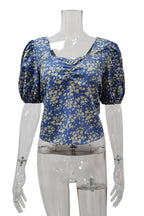 Damen Blusenshirt mit Puffärmel und floralen Details R&B
