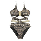 Damen Triangel-Bikini mit glamourösem Wickel-Design und eleganten Akzenten R&B