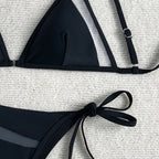 Damen Triangel-Bikini mit dekorativen Schnürungen R&B