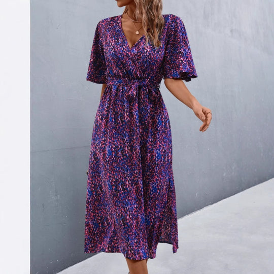 Damen Wickelkleid mit vorteilhaftem V-Ausschnitt und Taillengürtel R&B
