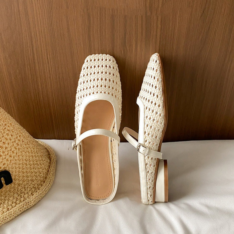 Damen elegante Ballerinas mit modischem Riemchen und atmungsaktiver Perforation R&B