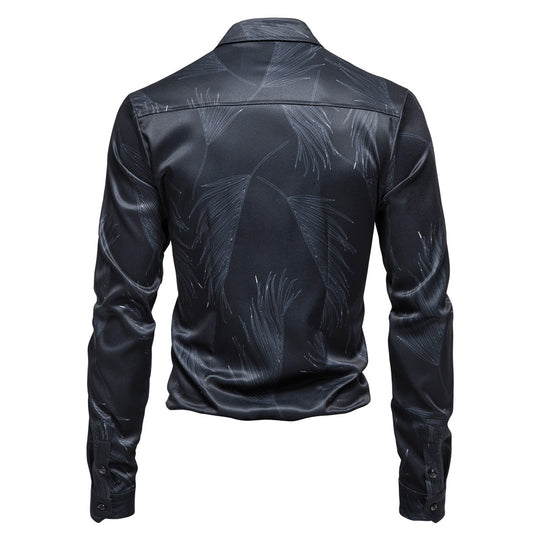 Herren Hemd mit elegantem Muster und modernem Glanz R&B