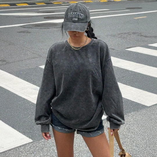 Damen lässiges Sweatshirt mit oversized Schnitt und weichem Material R&B