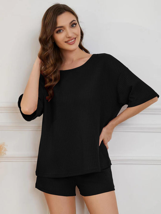 Damen Bequemes Set aus oversize Oberteil und Shorts R&B