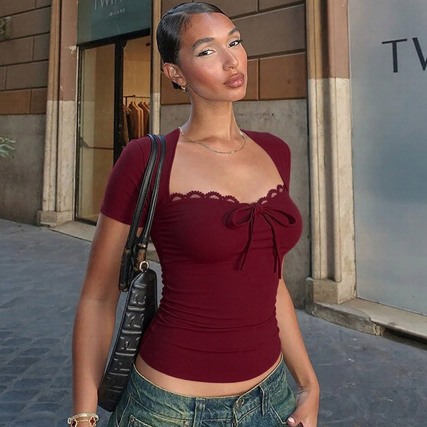 Damen figurbetontes Oberteil R&B