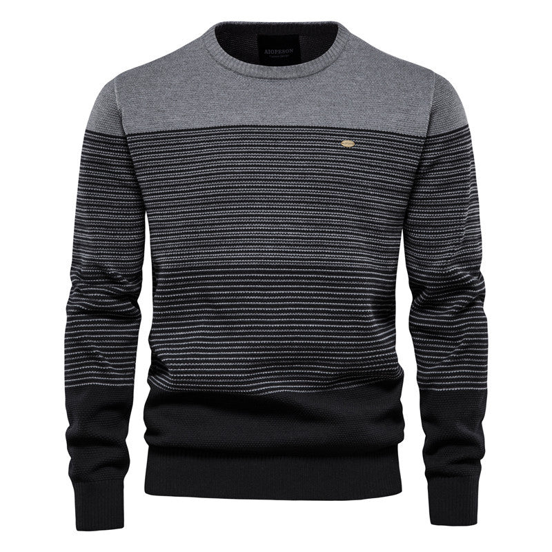 Herren Strickpullover mit komfortabler Struktur und eleganten Farbblöcken R&B