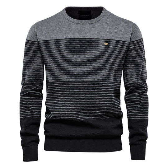 Herren Strickpullover mit komfortabler Struktur und eleganten Farbblöcken R&B
