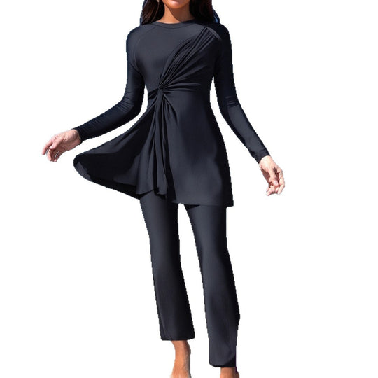 Damen Eleganter asymmetrischer Badeanzug mit Drapierung R&B