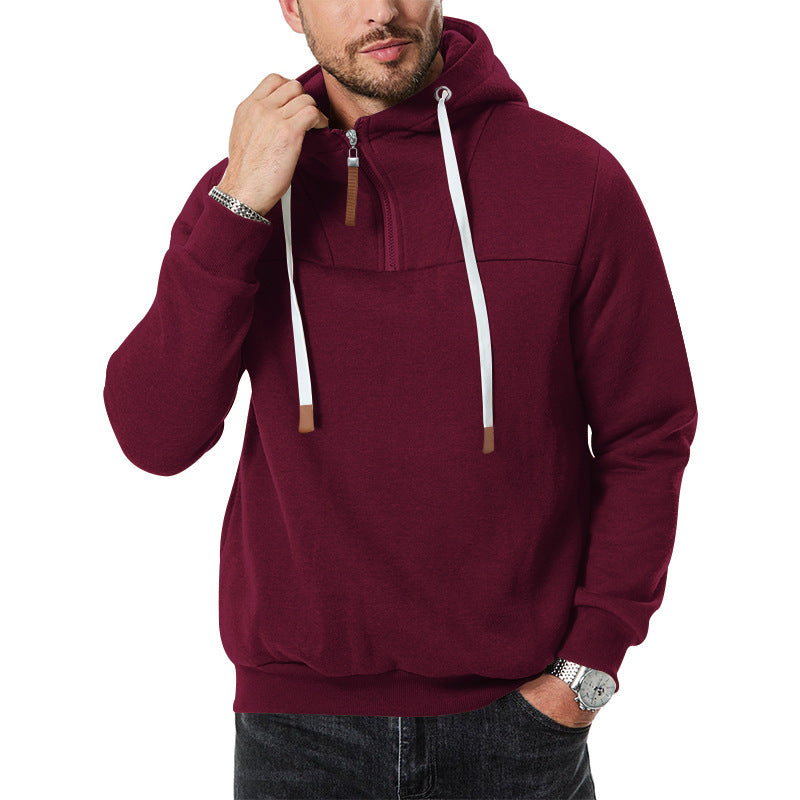 Herren modischer Kapuzenpullover mit Reißverschluss und dekorativen Details R&B