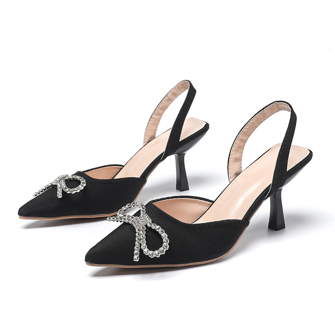 Damen Slingback-Pumps mit funkelndem Schleifen-Detail R&B