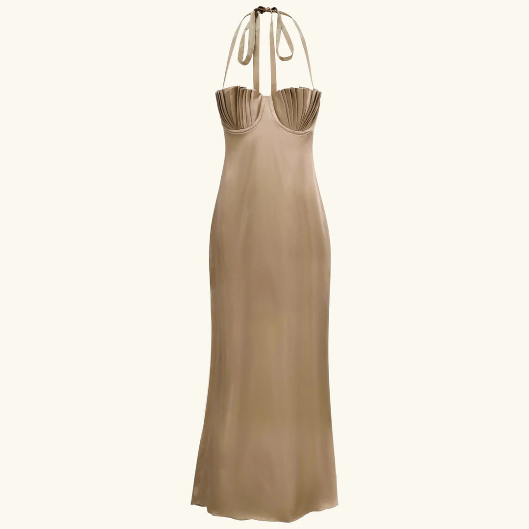 Damen Abendkleid mit tailliertem Oberteil und raffinierten Falten R&B