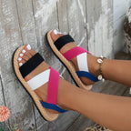 Damen Komfortable Riemensandalen mit elastischen Kreuzriemen und rutschfester Sohle R&B