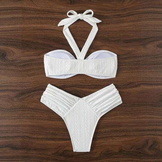 Damen Bandeau-Bikini mit innovativem Wickel-Design und figurschmeichelndem Schnitt R&B