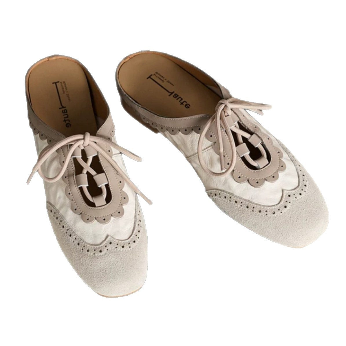 Damen modische Schnürschuhe mit dekorativen Lochmustern R&B