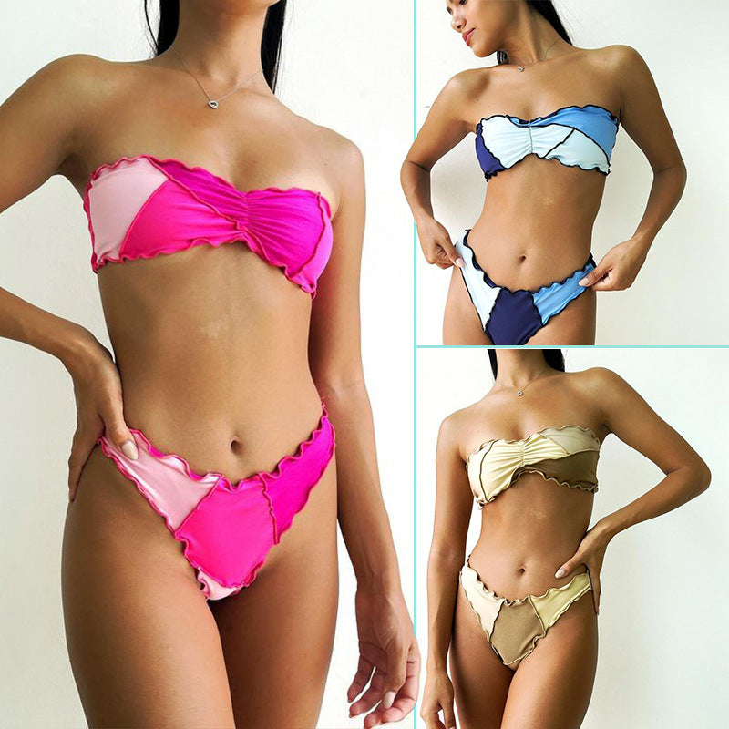 Damen Bandeau-Bikini mit Rüschendetails R&B