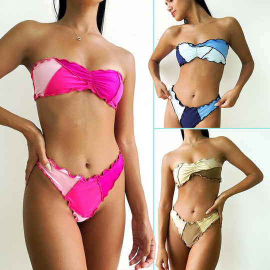 Damen Bandeau-Bikini mit Rüschendetails R&B