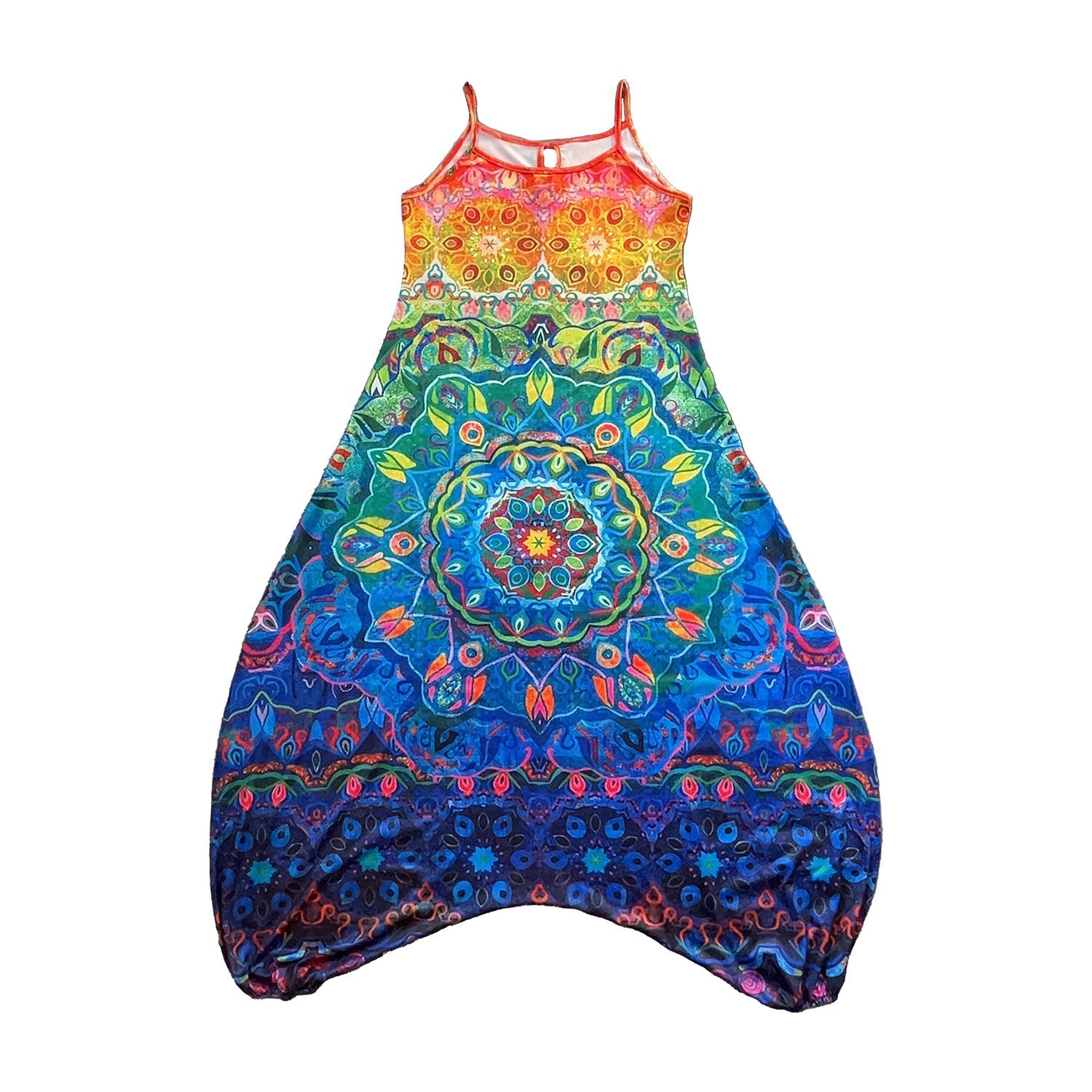 Damen entspanntes Jumpsuit mit grafischem Print und verstellbaren Trägern R&B