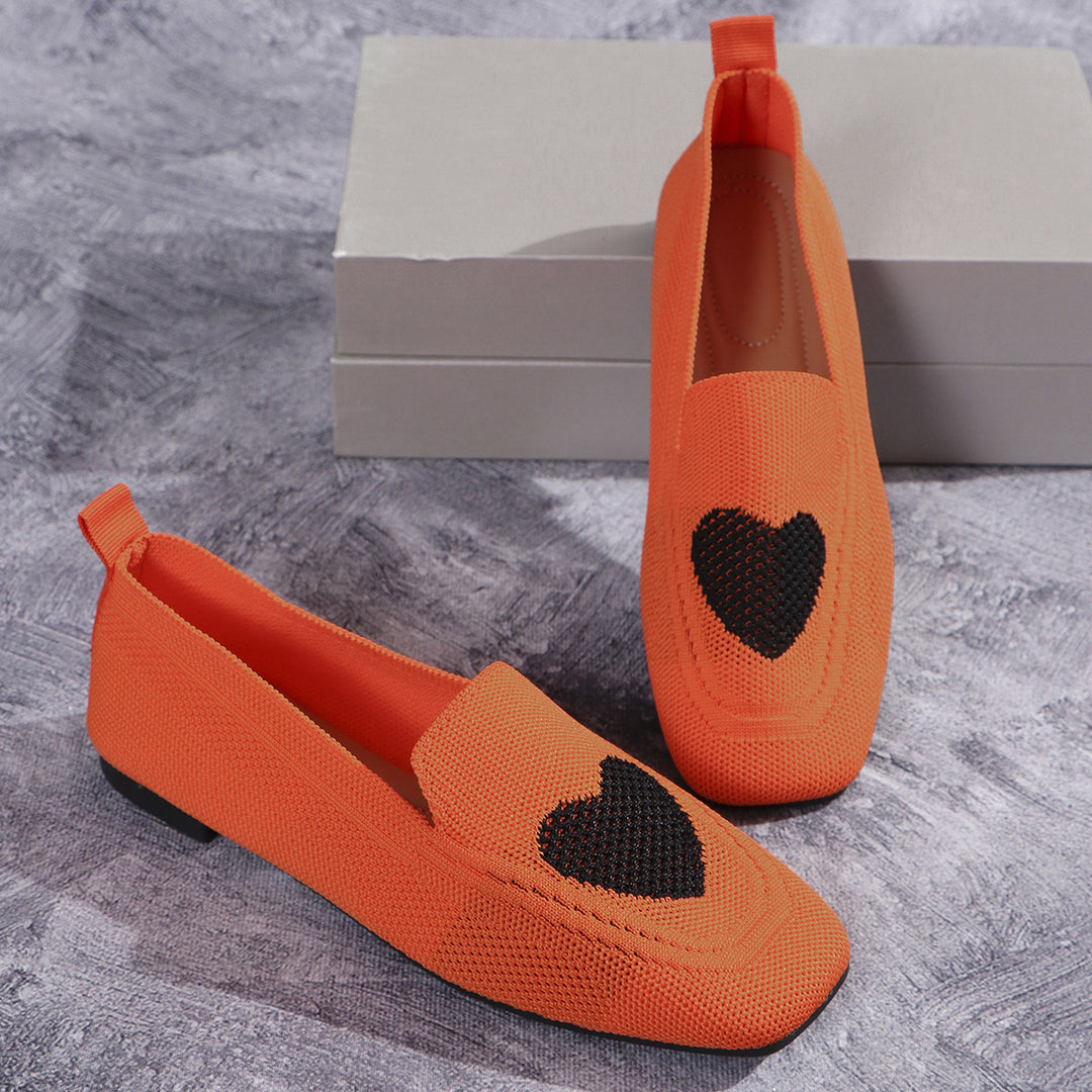 Damen Elegante Slip-On Ballerinas mit Herzdetails R&B