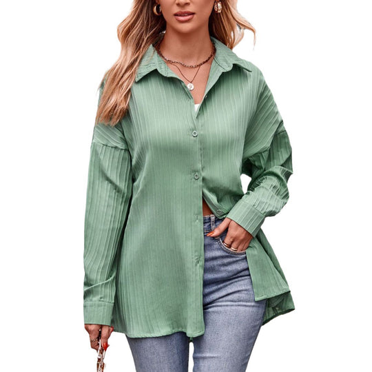 Damen Elegante gestreifte Bluse im Oversized-Schnitt R&B