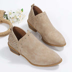 Vintage Spitzenschuh Hollow Knöchelstiefel R&B