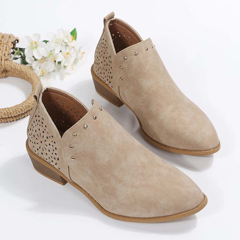 Vintage Spitzenschuh Hollow Knöchelstiefel R&B