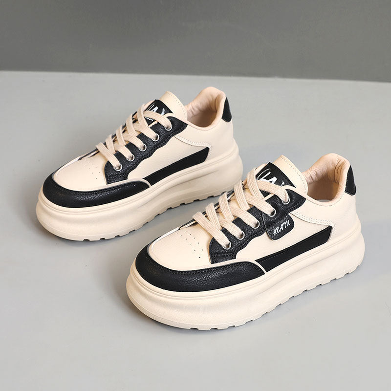 Damen modische Plateau Sneakers mit robusten Kontrasteinsätzen und komfortabler Dämpfung R&B