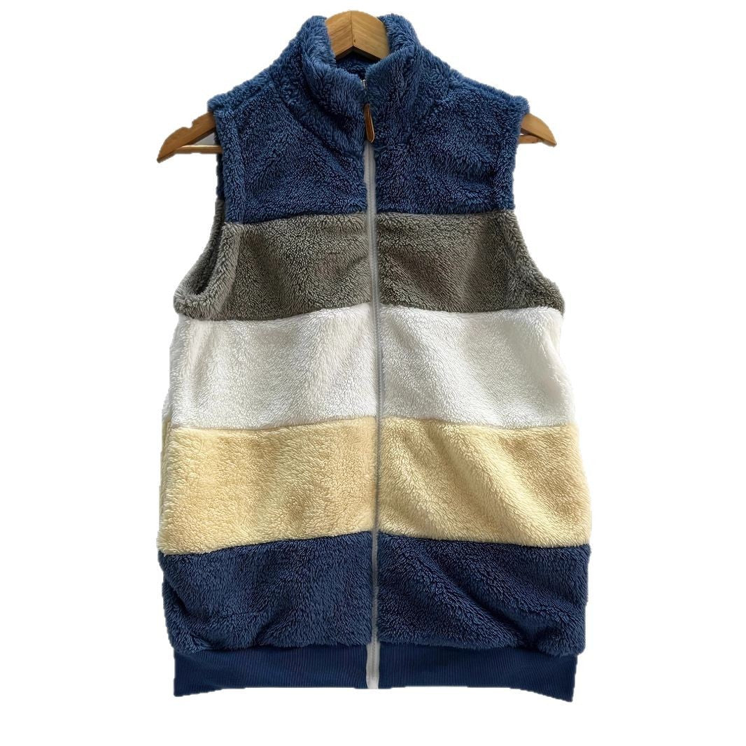 Damen kuschelige Fleece-Jacke mit hohen Kragen und praktischen Reißverschlusstaschen R&B