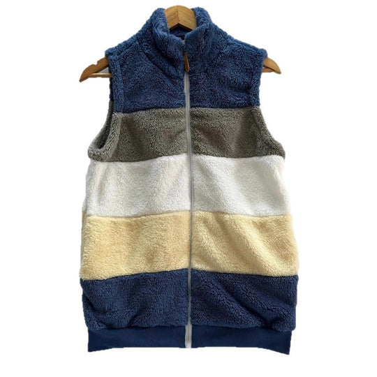 Damen kuschelige Fleece-Jacke mit hohen Kragen und praktischen Reißverschlusstaschen R&B