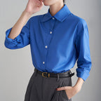 Hemdbluse Damen lässig mit modernem Kragen