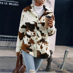 Damen Flauschige Trendjacke mit Tierfell-Optik R&B
