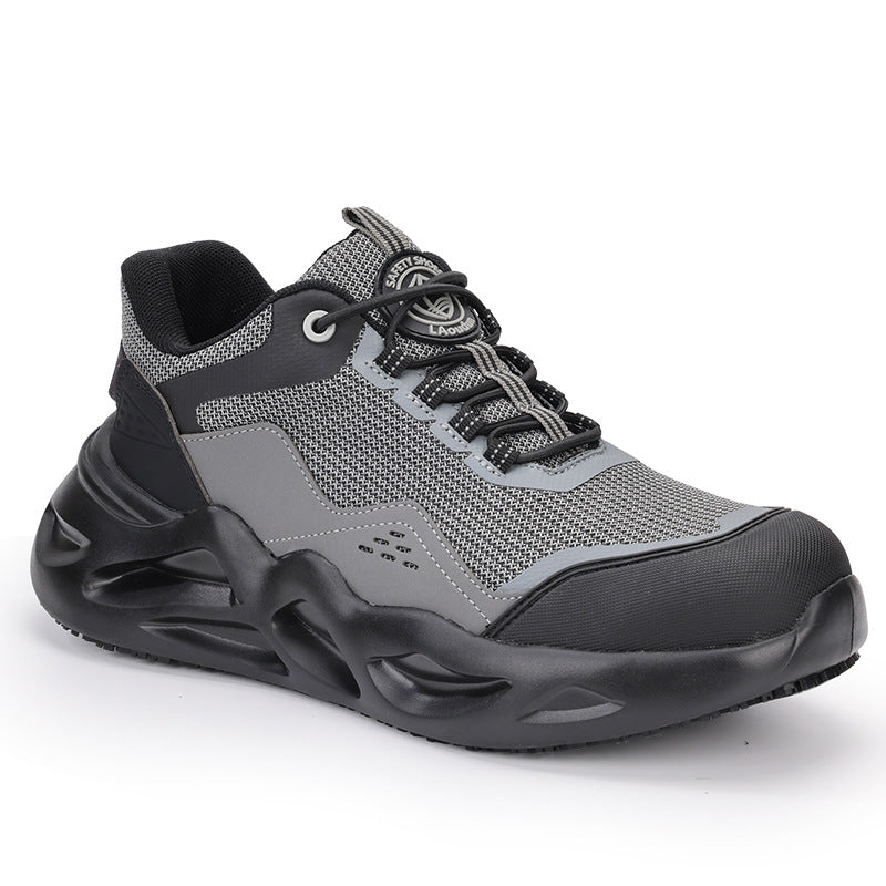 Herren sportliche Sicherheits-Sneaker mit stoßdämpfender Sohle und rutschfestem Profil R&B