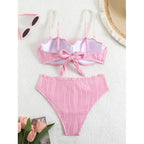 Damen Push-Up-Bikini mit Raffung und eleganten Trägern R&B
