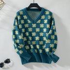R&B | Strickpullover mit Blumenmuster