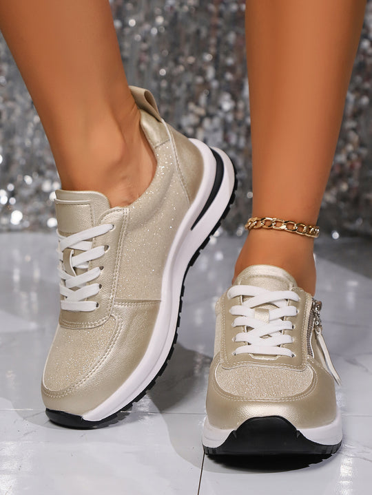 Damen sportliche Sneakers mit praktischem Reißverschluss R&B