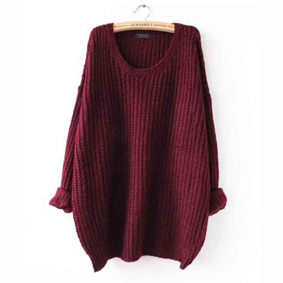 Damen lockerer Strickpullover mit weitem Schnitt und luftiger Struktur R&B