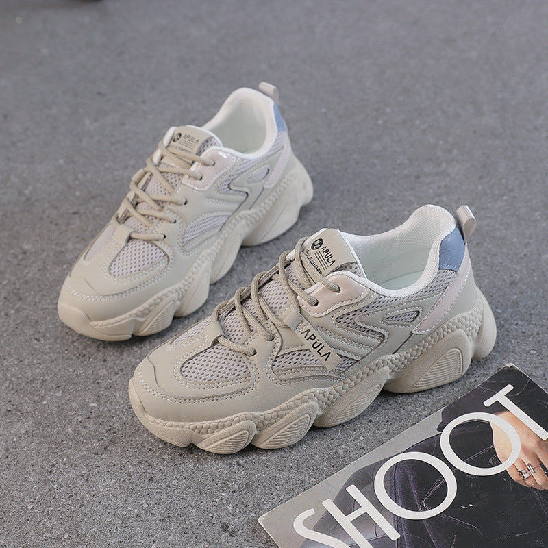 Damen Chunky Sneakers mit atmungsaktiver Mesh-Oberfläche und dämpfender Sohle R&B