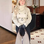 Damen Trenchcoat mit taillierter Silhouette und doppelter Knopfleiste R&B