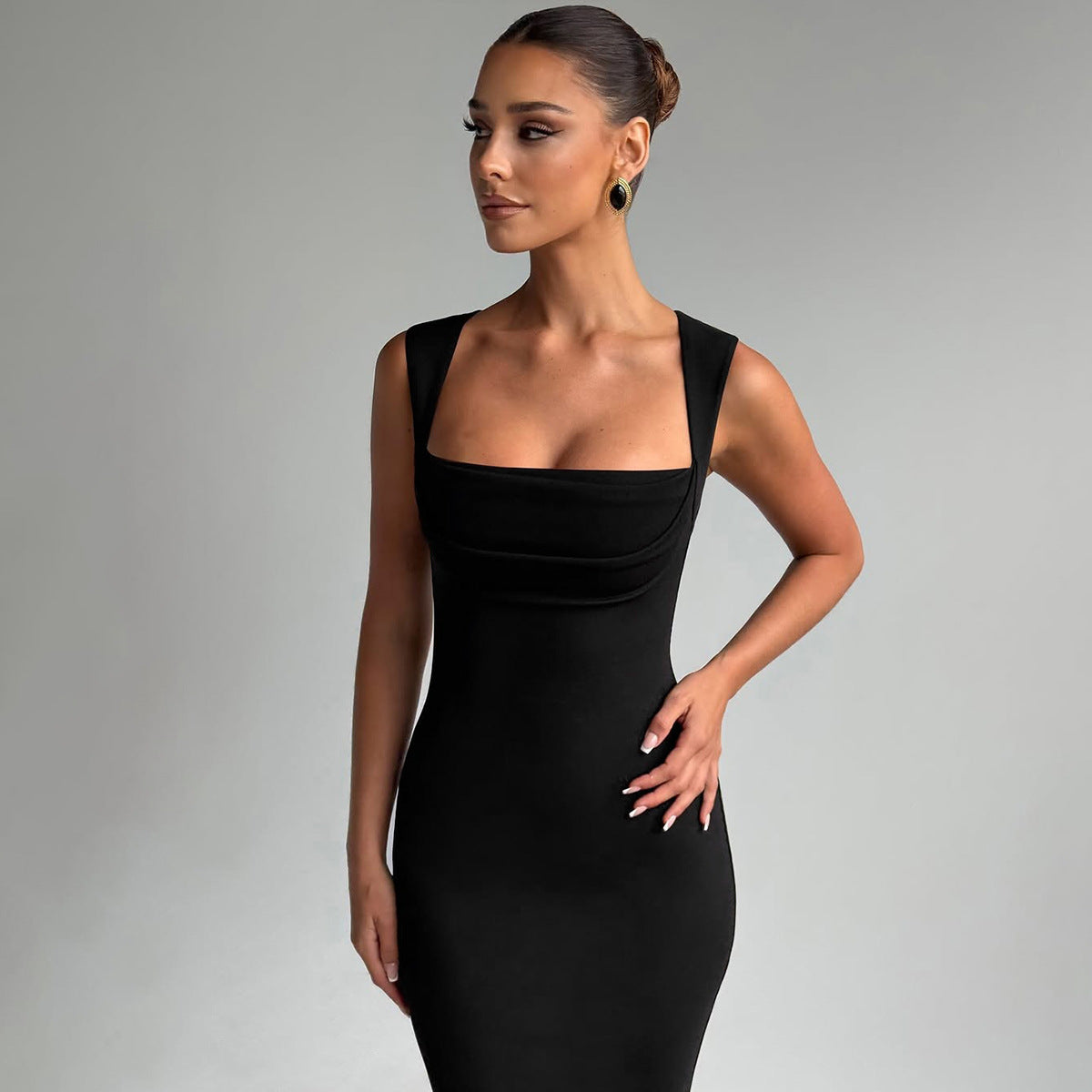 Damen Elegantes Etuikleid mit transparenten Einsätzen R&B