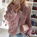 Damen Strickcardigan mit eleganten Kabelmustern R&B