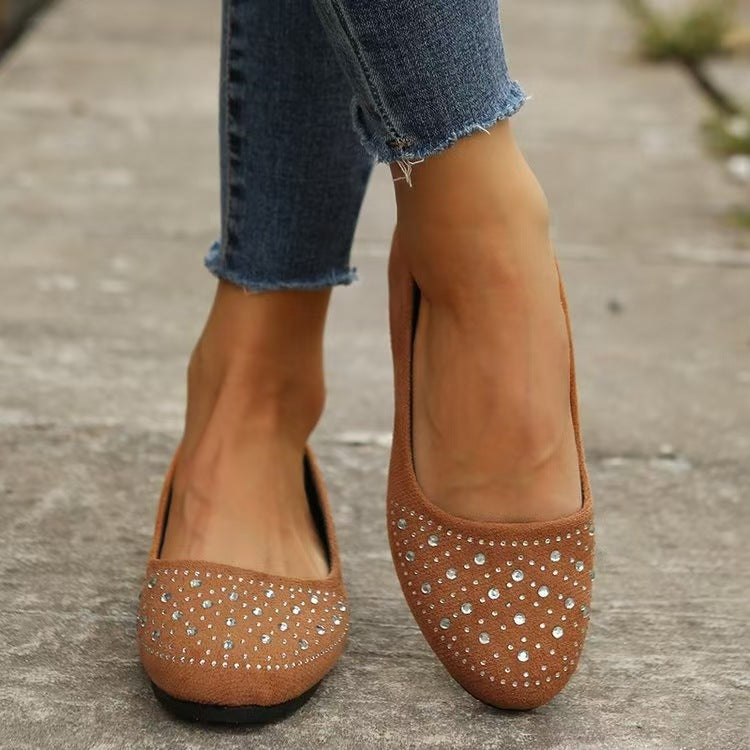 Damen modische Ballerinas mit funkelnden Strassdetails R&B