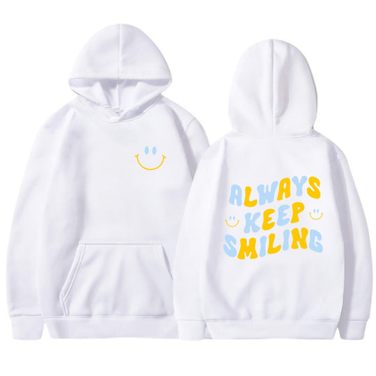 Damen Kapuzenpullover mit fröhlichem Schriftzug und praktischen Kängurutaschen R&B